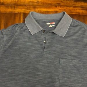 Blue long sleeve knit shirt